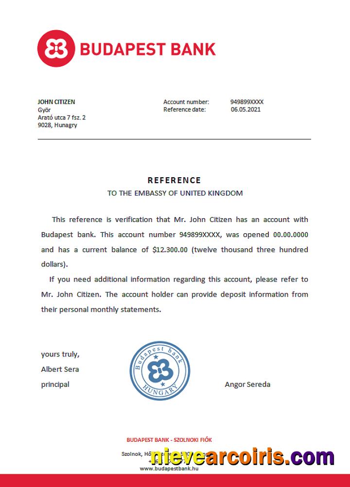 Hungary Budapest Bank reference